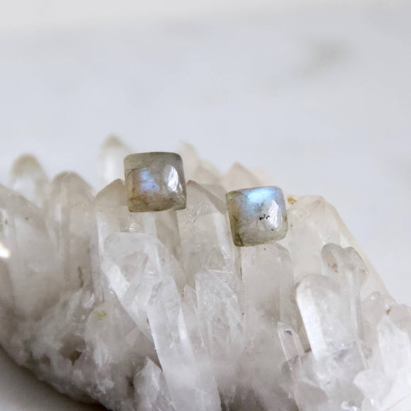 Labradorite Stud Earrings - Square