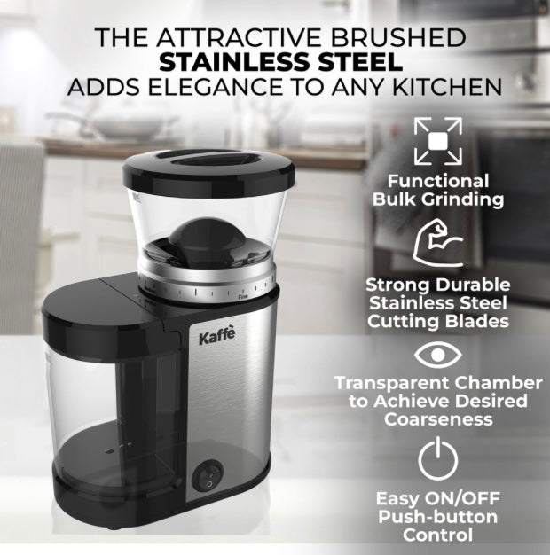 Kaffe Electric Burr Coffee Grinder Stainless Steel - 5.5 oz