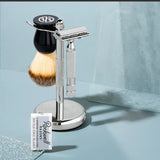 Brushed Chrome Rockwell 3-Piece Universal Shave Stand