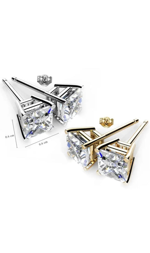 Swarovski Crystal Elements Square Princess Cut Earrings