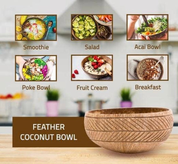 Feather Coconut Bowl