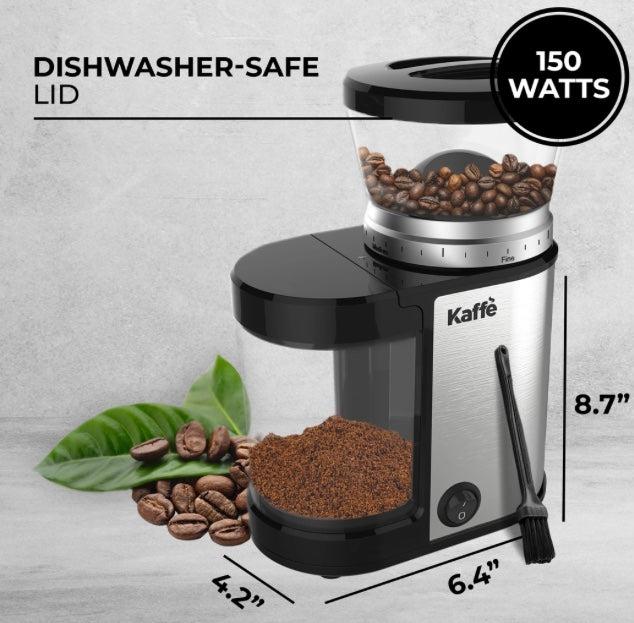 Kaffe Electric Burr Coffee Grinder Stainless Steel - 5.5 oz