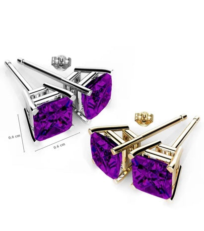 Swarovski Crystal Elements Square Princess Cut Earrings